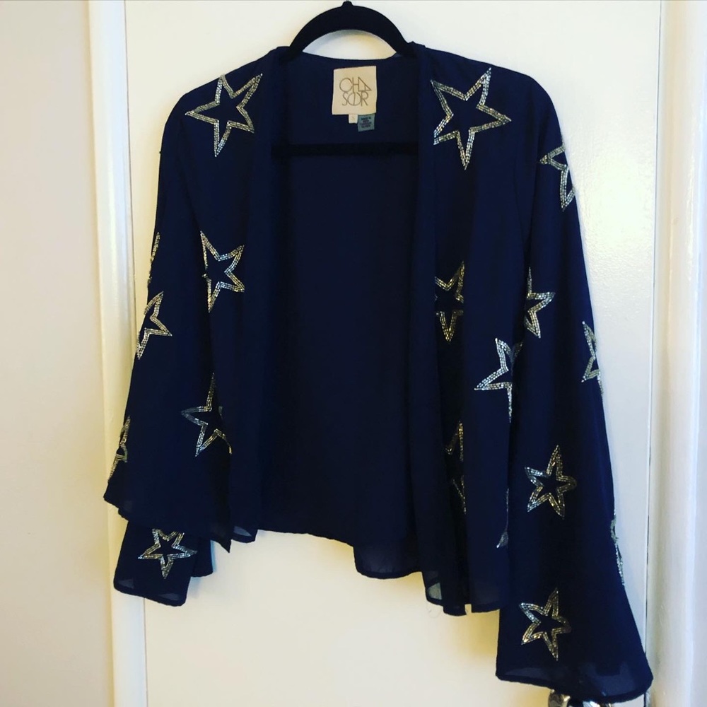 SOLD ❤️⚡️ Chaser Navy Jacket Embroidered Stars